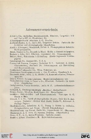 Adressenverzeichnis