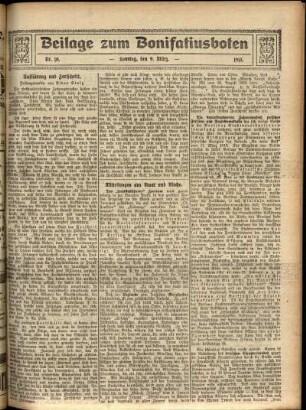 Zweite Ausgabe vom Sonntag, den 09. März 1913.
