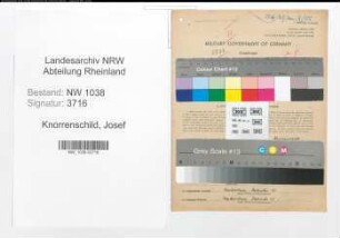 Entnazifizierung Josef Knorrenschild , geb. 29.03.1893 (Bahnbeamter)