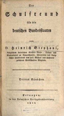 Der baierische Schulfreund : eine Zeitschrift. 13. 1820