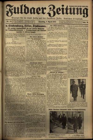 Erste Ausgabe vom Samstag, den 02. April 1932.