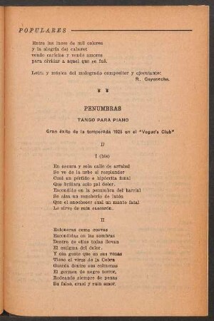 Penumbras : Tango para piano