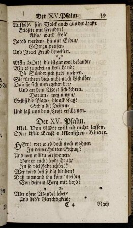 Der XV. Psalm. - Der XXVI. Psalm.