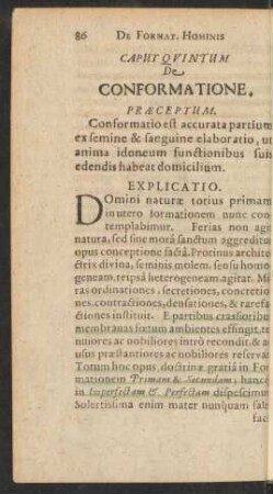 Caput Quintum De Conformatione