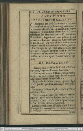 Caput XXX. De Carminum Generibus