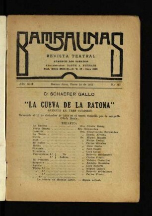 La cueva de la ratona : sainete en tres cuadros