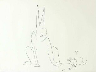 Tansmaus unterhält Hase (links)