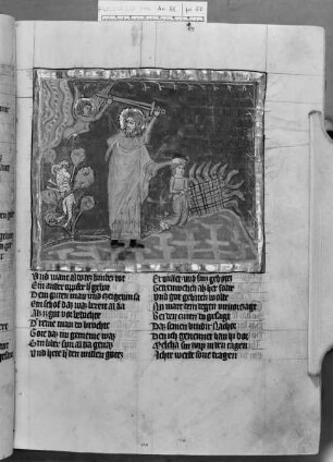 Rudolf von Ems, Weltchronik — Die Opferung Isaaks, Folio 50recto