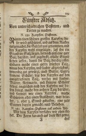 Fünfter Absatz. Von unterschiedlichen Pasteten, und Torten zu machen