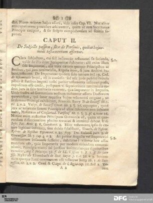 Caput II. De Subjecto passivo, sive de Personis, quibus hujusmodi testamentum offertur.