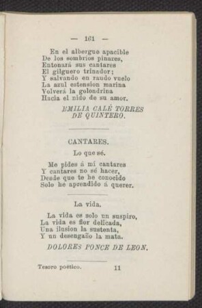 Cantares. : Lo que sé. [y] La vida.