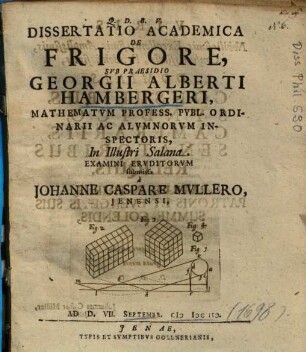 Dissertatio Academica De Frigore
