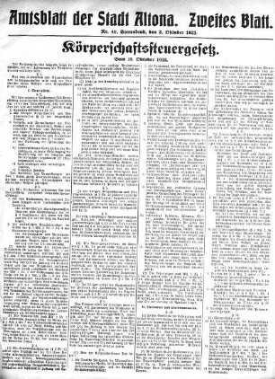 Nummer 40. Zweites Blatt. : Sonnabend, den 3. Oktober 1925