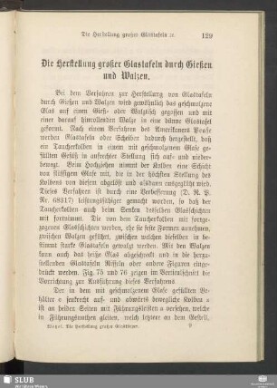 Die Herstellung großer Glastafeln durch Gießen und Walzen