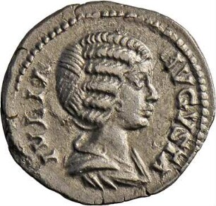 Denar der Julia Domna mit Darstellung der Pietas