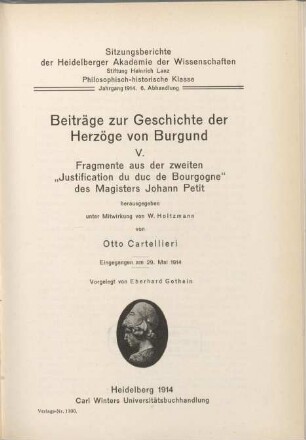 5: Fragmente aus der zweiten "Justification du duc de Bourgogne" des Magisters Johann Petit