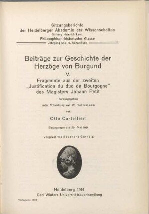 5: Fragmente aus der zweiten &quot;Justification du duc de Bourgogne&quot; des Magisters Johann Petit