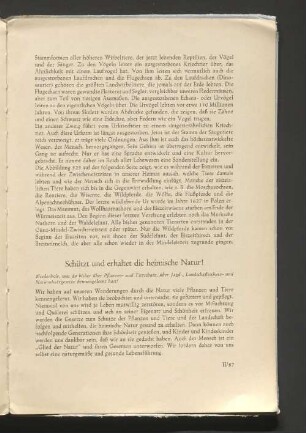 Schützt und erhaltet die heimische Natur!