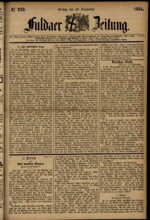 Ausgabe vom Freitag, den 26. September 1884.