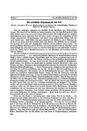 Die politische Erziehung in der SA