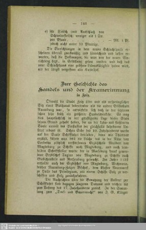 Zur Geschichte des Handels und der Kramerinnung in Zeitz