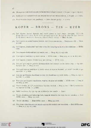 Koper – Brons – Tin Ijzer (Nr. 463-488)