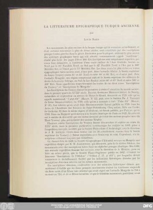 La Litterature Epigraphique Turque Ancienne par Louis Bazin