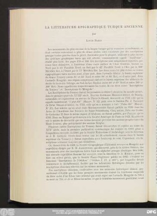 La Litterature Epigraphique Turque Ancienne par Louis Bazin