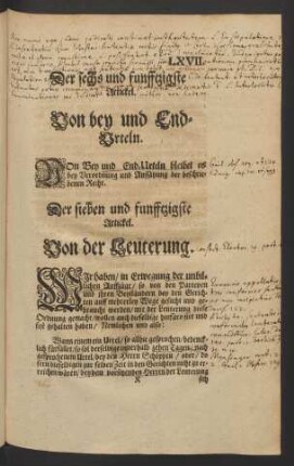 Der sieben und funfftzigste Artickel. Von der Leuterung.