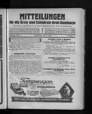 Jahrgang 1925, Hamburg, den 5. April, Nummer 14