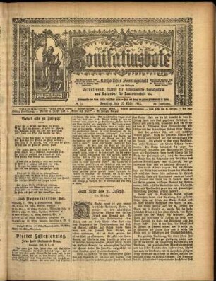 Erste Ausgabe vom Sonntag, den 17. März 1912.