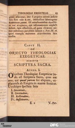 Capvt II. De Objecto Theologiae Exegeticae.
