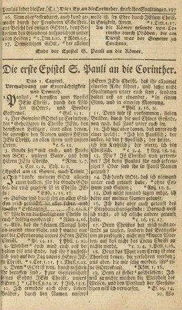 Die erste Epistel S. Pauli an die Corinther