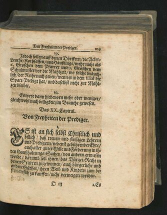 Das XX. Capitul. Von Freyheiten der Prediger.
