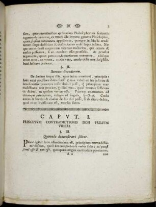 Caput I. Principium Contradictionis Non Primum Videri.