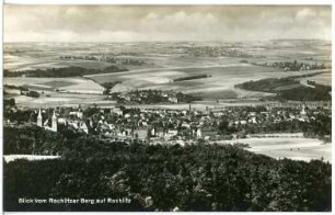Rochlitz. Blick vom Rochlitzer Berg auf Rochlitz