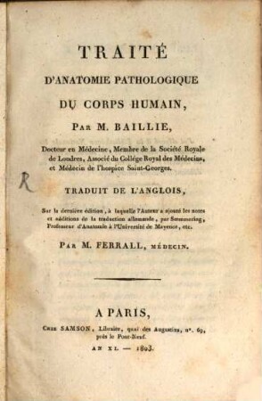 Traité d'anatomie pathologique du corps humain