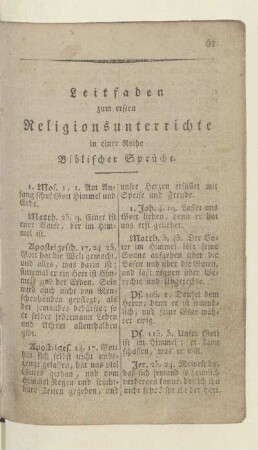 Leitfaden zum ersten Religionsunterrichte in einer Reihe Biblischer Sprüche