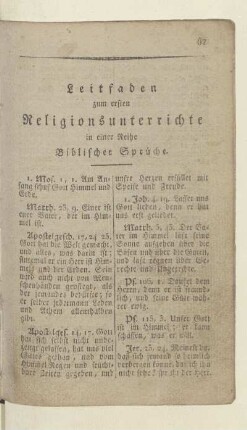 Leitfaden zum ersten Religionsunterrichte in einer Reihe Biblischer Sprüche