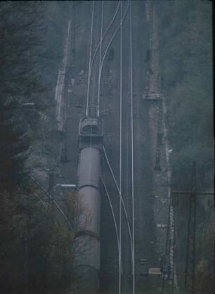 Laufach Schwarzkopftunnel Westportal Güterzug Schiebelok 194 585