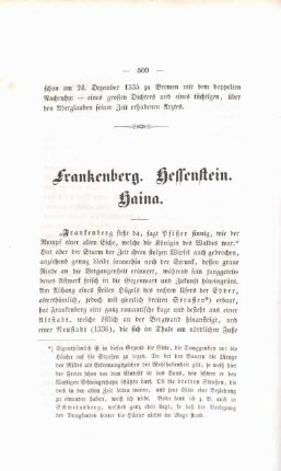 Frankenberg. Hessenstein. Haina.