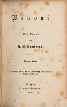 Benoni : Ein Roman, 2
