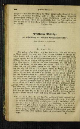 Praktische Beiträge zur Behandlung des biblischen Geschichtsunterrichts
