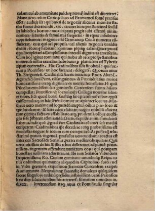 Epistola De Honoribus Ilustrissimo Ac Reverendissimo Gurcensi Caesareo Totius Italiae Vicario Urbem Ingredienti Habitis