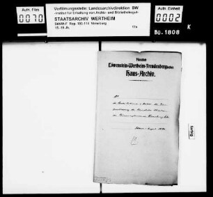 Kontributionen und Kosten der Einquartierung des kaiserlichen Obristen von Bönninghausen in Virneburg.