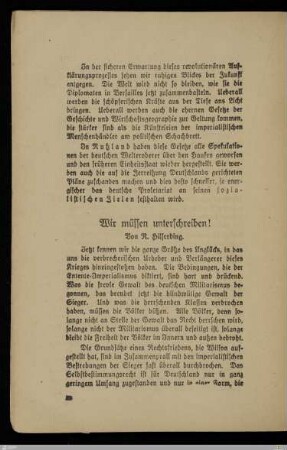 Wir müssen unterschreiben!