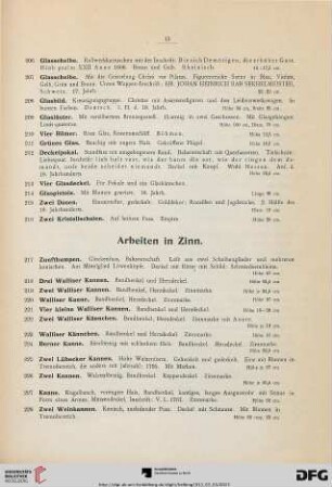 Arbeiten in Zinn (Nr. 217-252)