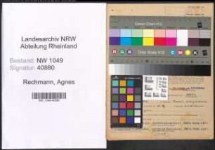 Entnazifizierung Agnes Rechmann , geb. 18.05.1920 (Chemiker)