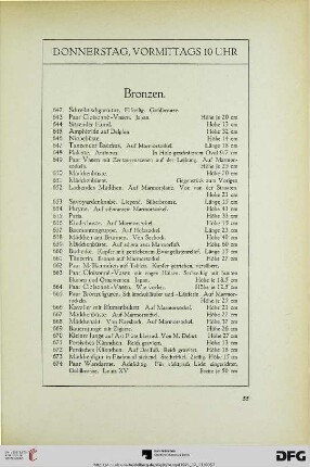 Donnerstag, vormittags 10 Uhr (Nr. 642-709)