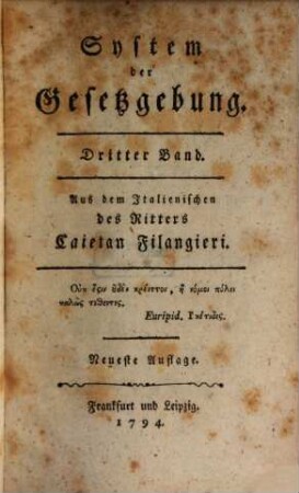 System der Gesetzgebung, 3